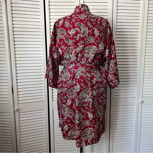 Vintage Paisley Kimono belted Robe with pockets - Picture 8 of 11